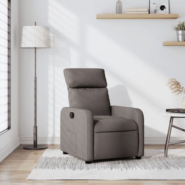 vidaXL Fauteuil inclinable Taupe Tissu