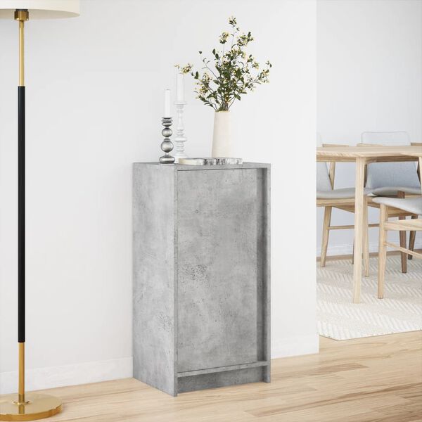 vidaXL Buffet avec LED gris b&eacute;ton 42,5x34x85 cm bois d'ing&eacute;nierie