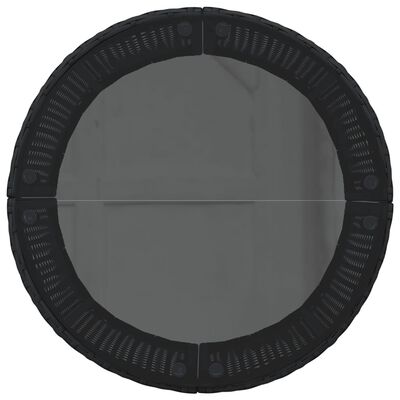 vidaXL Salon de jardin 3 pcs demi-rond noir résine tressée