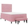 vidaXL Lit &agrave; ressorts avec matelas Rose 120 x 200 cm Velours