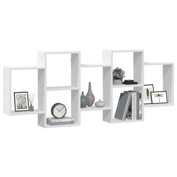 vidaXL &Eacute;tag&egrave;re murale blanc 159x18x65 cm bois d'ing&eacute;nierie