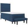 vidaXL Lit &agrave; ressorts avec matelas Bleu 100 x 200 cm tissu