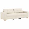 vidaXL Sofa 3 places Beige 220 cm Tissu en lin m&eacute;lang&eacute;