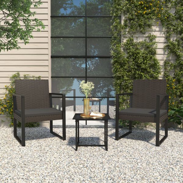 vidaXL Fauteuil de jardin avec coussin Noir R&eacute;sine tress&eacute;e