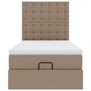 VidaXL Lit ottoman et matelas cappuccino 90x190 cm similicuir