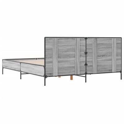 vidaXL Cadre de lit sans matelas sonoma gris 140x200 cm