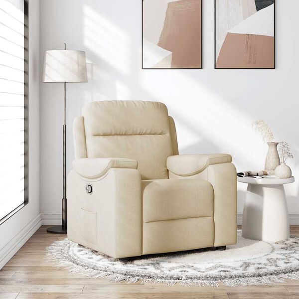 vidaXL Fauteuil inclinable Cr&egrave;me Tissu