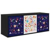 vidaXL Meuble TV mural MAINZ 102 x 33 x 40 cm Ch&ecirc;ne noir