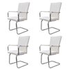 vidaXL Chaises &agrave; manger cantilever lot de 4 blanc similicuir