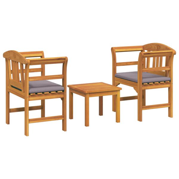 vidaXL Ensemble de salon Rose de jardin 3 pcs Naturel
