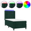 vidaXL Sommier &agrave; lattes de lit matelas LED Vert fonc&eacute; 90x200cm Velours