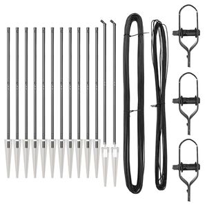 vidaXL Piquet de cl&ocirc;ture &agrave; enfoncer au sol 13 pc Gris