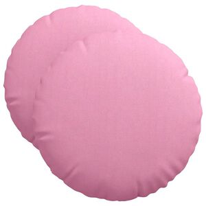 vidaXL Coussins de si&egrave;ge 2 pcs Rose &Oslash;50 x 19 cm tissu