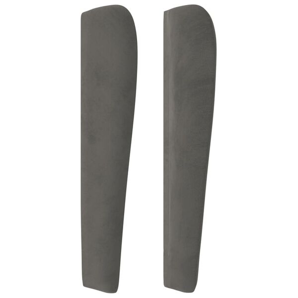 vidaXL T&ecirc;te de lit avec oreilles Gris fonc&eacute; 83x23x118/128 cm Velours