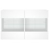 vidaXL Meuble TV mural avec lumi&egrave;res LED blanc 98,5x30x60,5 cm
