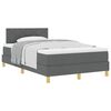 vidaXL Lit &agrave; ressorts avec matelas Gris fonc&eacute; 120 x 190 cm tissu