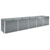 vidaXL Lit sur&eacute;lev&eacute; de jardin Acier galvanis&eacute; 400x80x77 cm Gris