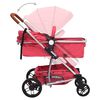 vidaXL Poussette pour b&eacute;b&eacute; 3-en-1 Rouge Aluminium