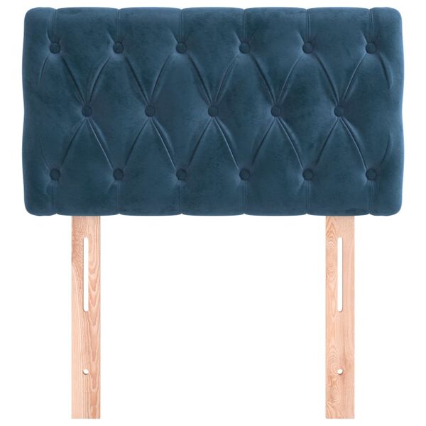vidaXL T&ecirc;te de lit Bleu fonc&eacute; 80x7x78/88 cm Velours