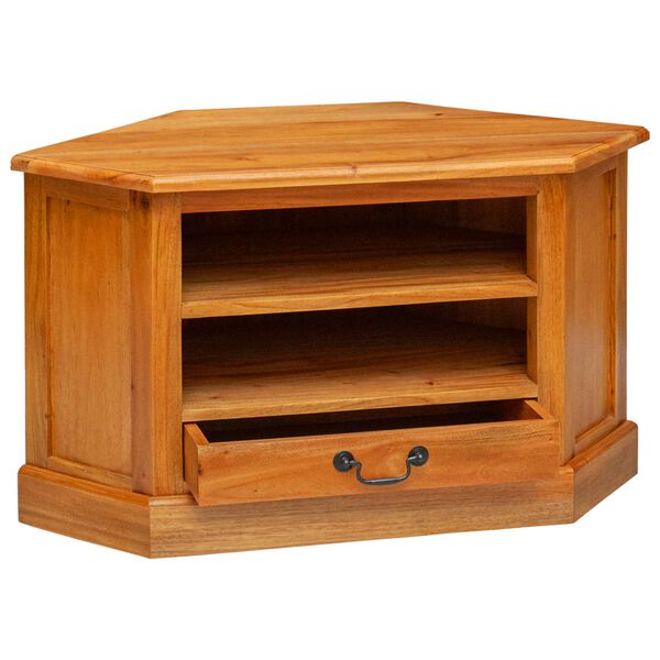 vidaXL MeubleTVd'Angle Naturel 79 x 40 x 46 cm Bois de Mahogany Massif