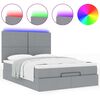 VidaXL Cadre de lit ottoman et matelas gris clair 140x200 cm tissu