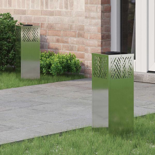 vidaXL Lumi&egrave;re de chemin LED solaire 2 pcs Argent&eacute; Galvanis&eacute;