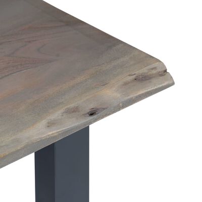 vidaXL Table console Gris 115 x 35 x 76 cm Bois d'acacia massif et fer