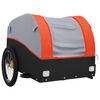 vidaXL Remorque de v&eacute;lo noir et orange 45 kg fer