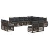 vidaXL Ensemble de canap&eacute; de jardin 12 pc Gris et Gris fonc&eacute; polyrotin