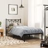 vidaXL Cadre de lit m&eacute;tal sans matelas avec t&ecirc;te de lit noir 90x200 cm