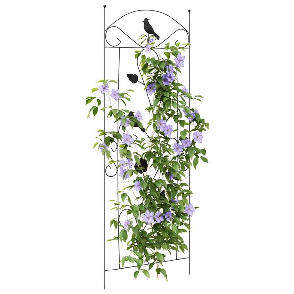 vidaXL Cl&ocirc;ture de jardin 3 pcs Noir 112 x 40 cm Acier