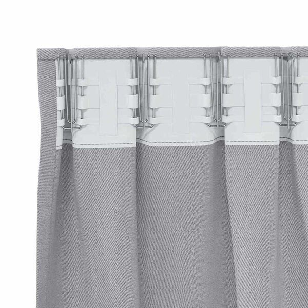 vidaXL Rideaux occultants avec anneaux 2 pcs Gris m&eacute;tal 225 x 140 cm