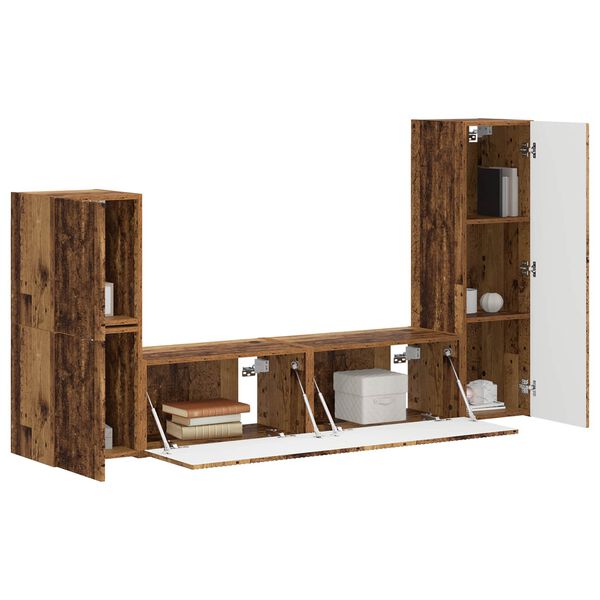 vidaXL Ensemble meuble TV 4 pcs Bois ancien Bois d'ing&eacute;nierie
