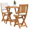 vidaXL Ensemble bistrot 3 pcs Huile Naturelle Bois d'Acacia Massif