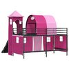 vidaXL Lit mezzanine pour enfants Noir et rose 107 x 200 cm M&eacute;tал