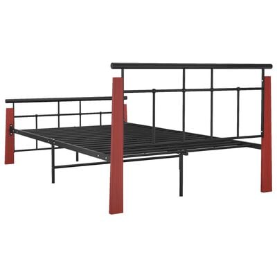 vidaXL Cadre de lit sans matelas métal bois de chêne massif 120x200 cm