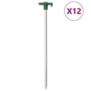 vidaXL Piquets de tente 12 pcs 25 cm 7 mm acier galvanis&eacute; et PP