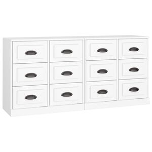 vidaXL Buffets 2 pcs blanc bois d'ing&eacute;nierie