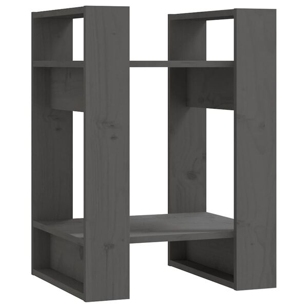 vidaXL Biblioth&egrave;que/S&eacute;parateur de pi&egrave;ce Gris 41x35x57 cm Pin solide