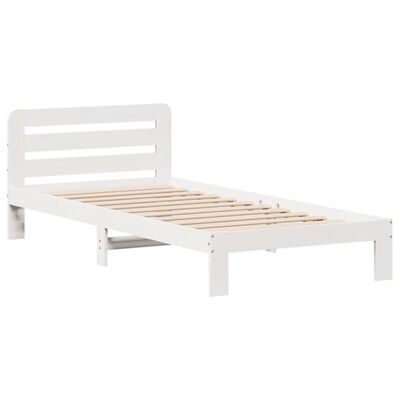 vidaXL Cadre de lit sans matelas blanc 90x200 cm bois de pin massif