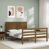 vidaXL Cadre de lit sans matelas marron miel 140x190 cm bois massif