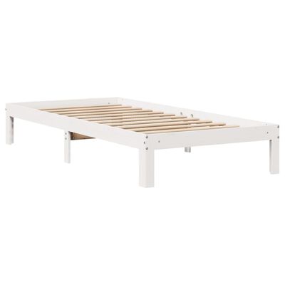 vidaXL Cadre de lit avec tête de lit sans matelas blanc 90x200 cm