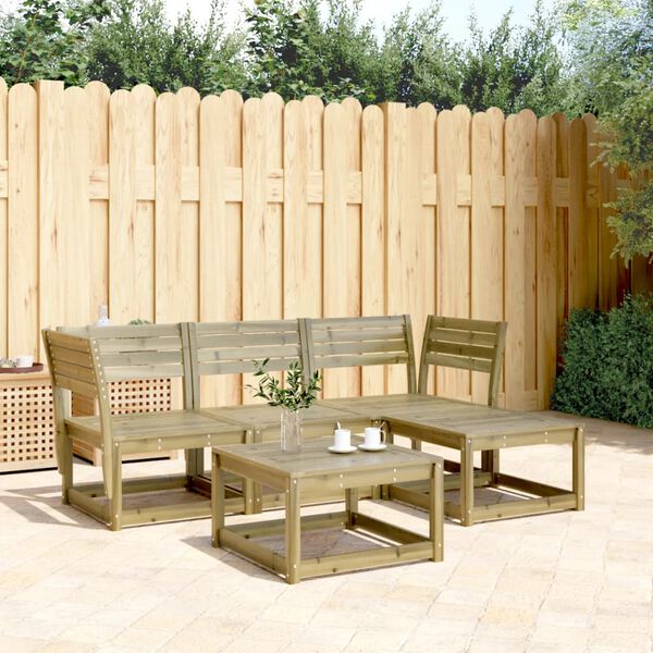 vidaXL Salon de jardin 4 pcs bois de pin impr&eacute;gn&eacute;