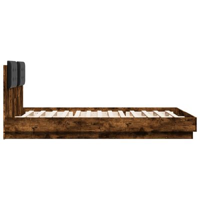 vidaXL Cadre de lit sans matelas chêne fumé 140x200 cm