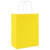 vidaXL Sacs en papier 250 pcs avec poign&eacute;es jaune 21x11x28 cm