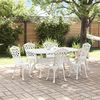 vidaXL Ensemble de salle &agrave; manger pour jardin 7 pcs Blanc Aluminium
