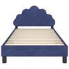 vidaXL Cadre de lit pour enfants avec t&ecirc;te de lit Bleu police Velours
