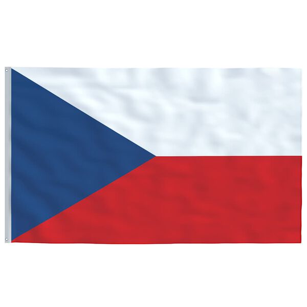 vidaXL Drapeau tch&egrave;que et m&acirc;t 5,5 m Aluminium