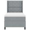 vidaXL Lit &agrave; ressorts avec matelas Gris clair 100 x 200 cm tissu