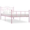 vidaXL Cadre de lit sans matelas rose m&eacute;tal 100x200 cm